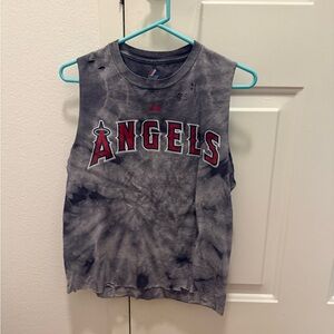 Angels Tie-Dye Sleeveless Tee - Gray